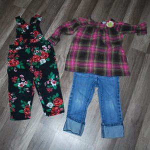 Carter's Old Navy Overall Girls Lot Sz 24mo-2T